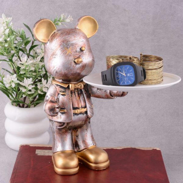 Cool Taddy Bear Showpiece for Home Decorative Showpiece | Taddy Bear with Paltter Statue for Home Decor Showpiece | Home Kitchen Decor | Office Decorative Item -10