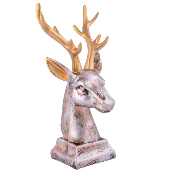 Resin Deer Head Showpiece Animal Figurine for Table Top Good Luck Vaastu Statue - Image 3