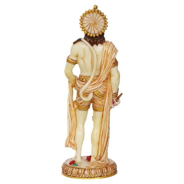 Marble Standing Hanuman Ji murti for Pooja Room Standing Hindu Lord Hanuman Statue for Home Temple Hotel Pooja Bajrangbali Idol Bala ji Murti Best for Gift - Image 3