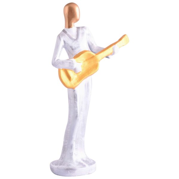 Modern metal musician golden white statue Resin figurine Contemporary art Music decor Metal sculpture, Modern home decor, Musician gift - Image 3