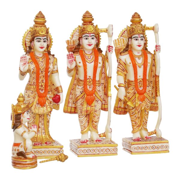 Ram darbar Idol Sita Statue Hanuman Laxman Idol Antique Finish Home D?cor Marble God Statue - Image 3