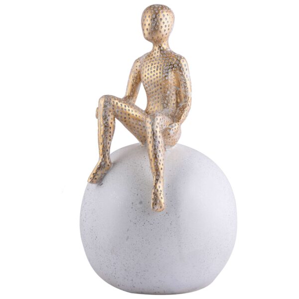 Men Sitting on Ball Showpiece for Home Decor Showpiece, Atlas Sculpture for Office Table Décor multicolour - Image 2