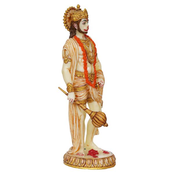 Marble Standing Hanuman Ji murti for Pooja Room Standing Hindu Lord Hanuman Statue for Home Temple Hotel Pooja Bajrangbali Idol Bala ji Murti Best for Gift - Image 2