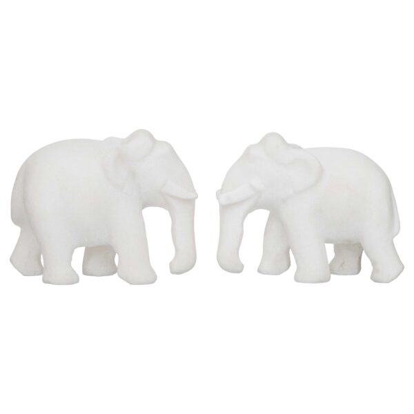 White Marble Elephant Showpieces Home Decor for Living Room, Table, Shelf for Vastu, Feng Shui, Office Decor, Gifting - Image 3