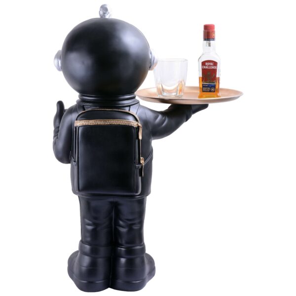 Astronaut Figurine Tray Sculpture Desk Storage Statue Room Decoration Gift black Small|Antique Home Decor - Image 3