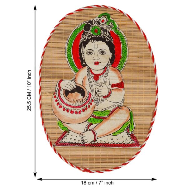 Bamboo Hand Crafted Wall Hangings Of Kanha Ji For Home Decor | Bamboo Art For Wall Decor - Image 3