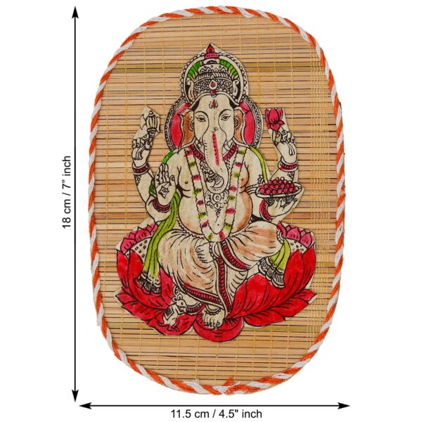 Bamboo Hand Crafted Wall Hangings Of The Trio Of  Ganesh Ji, Laxmi Ji And Sarwasti Ji Painting For Home Decor - Image 3