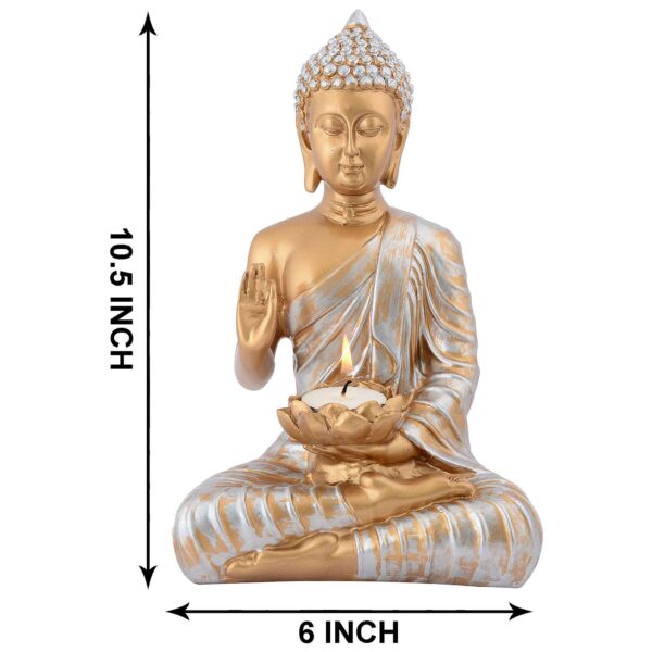 Buddha Idol Statue Showpiece Gift Gifting Item Polystone Home Decor Decoration - Image 3