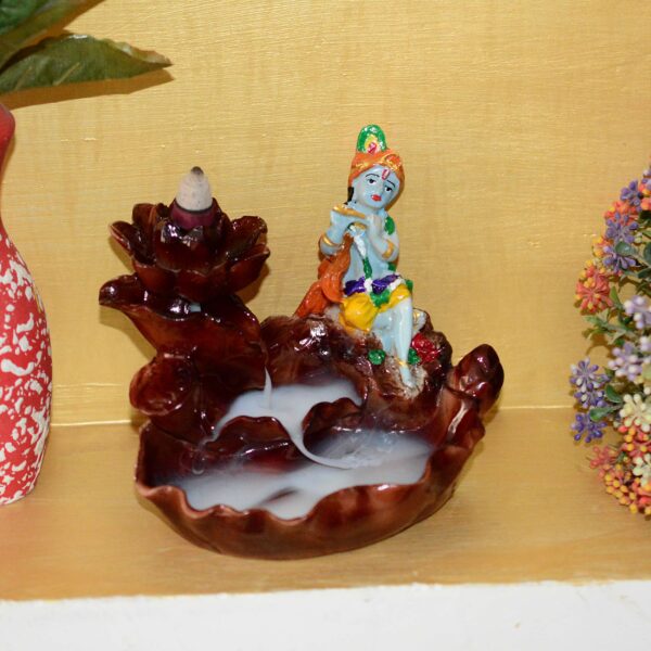 Krishna Smoke Fountain Incense Burner Backflow Incense Idol Gift Item/Gift Item